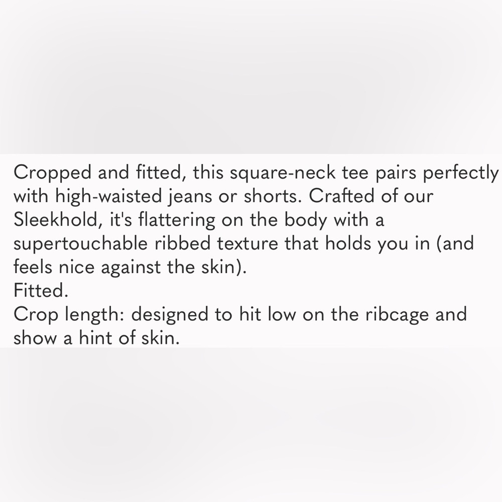 Square-Neck Crop Tee in Sleekhold - Picture 4 of 5